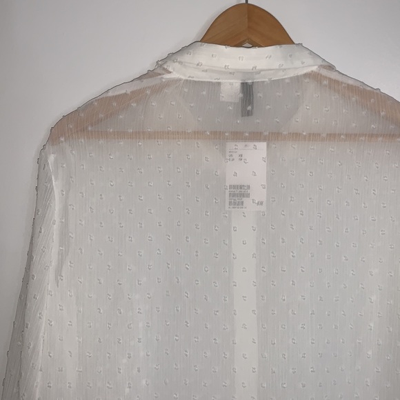 NWT H&M Women's Chiffon See-through Button-down Blouse - Picture 7 of 10